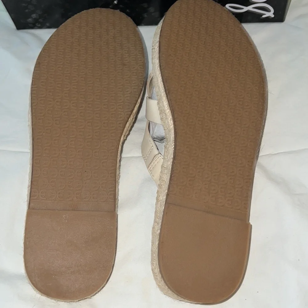 Sam Edelman‎ Averie Ivory Leather espadrilles strappy flat sandals Sz 9 1/2 M